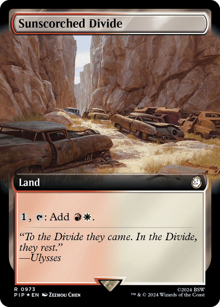 Sunscorched Divide (Extended Art) (Surge Foil) [Fallout] | The CG Realm