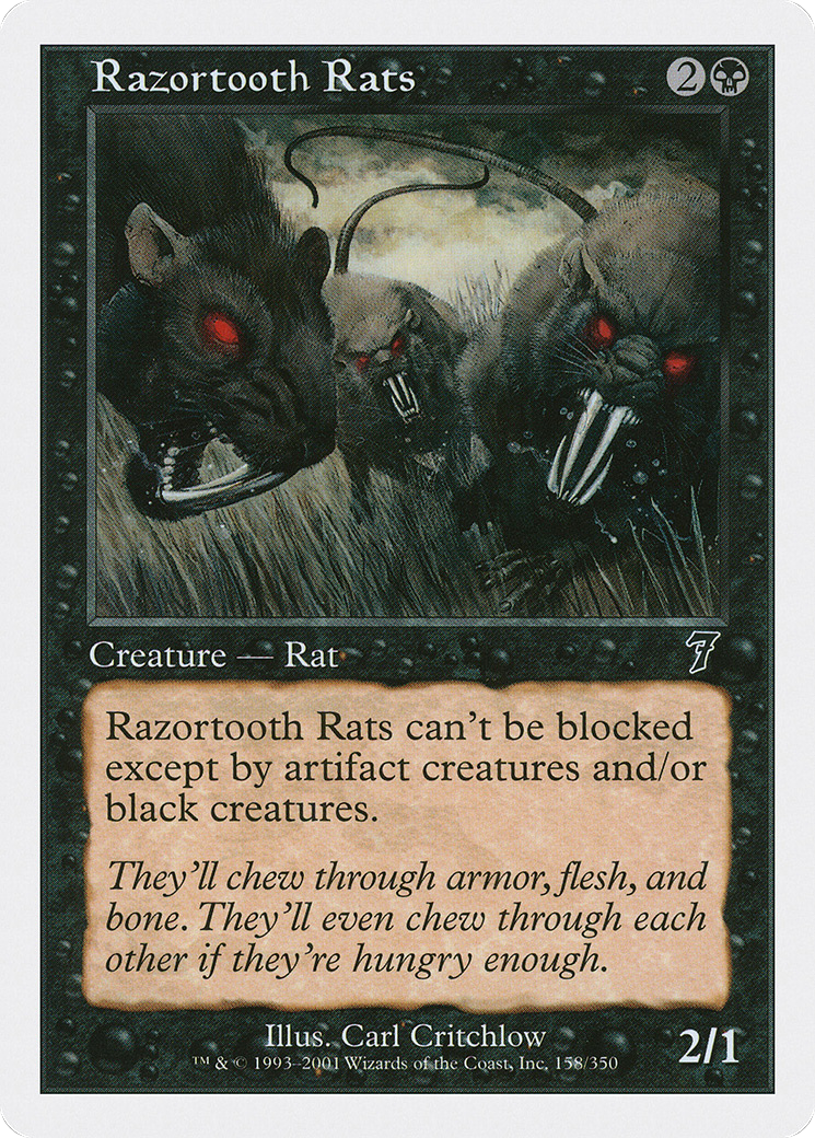 Razortooth Rats (7ED-158) - 7th Edition