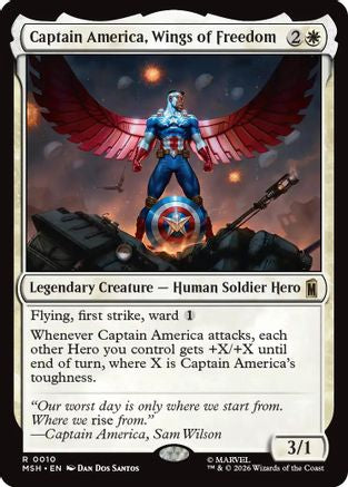 Captain America, Wings of Freedom (MSH-010) - Marvel Super Heroes Foil