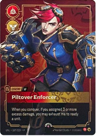 Vi - Piltover Enforcer (Metal) (Prize Wall) (187/219) - Riftbound Organized Play Promotional Cards