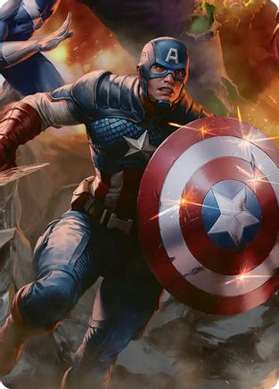 Captain America, Unbowed Art Card (AAMSH-005) - Art Series: Marvel Super Heroes
