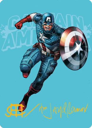 Captain America, Super-Soldier Art Card (Gold-Stamped Signature) (AAMSH-021) - Art Series: Marvel Super Heroes