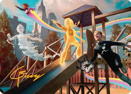 Power Pack Art Card (Gold-Stamped Signature) (AAMSH-037) - Art Series: Marvel Super Heroes