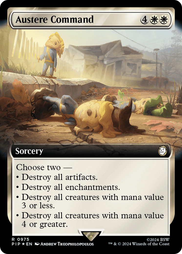 Austere Command (Extended Art) (Surge Foil) [Fallout] | The CG Realm