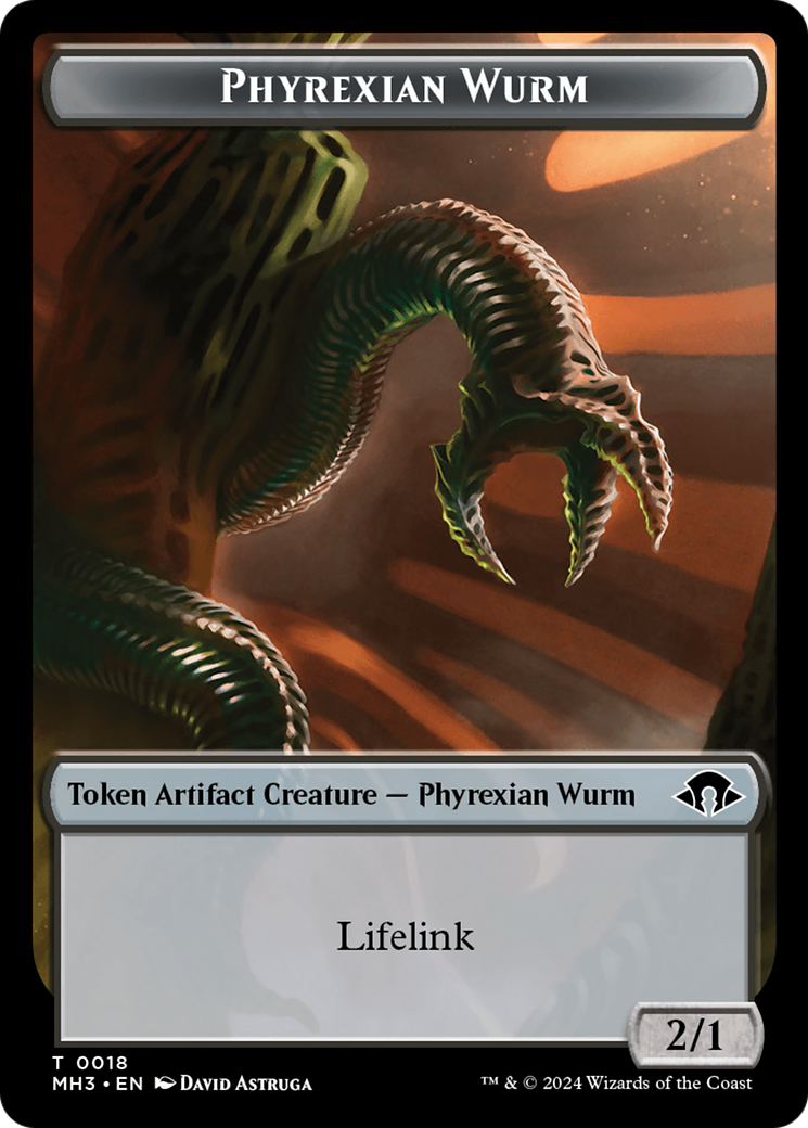Servo // Phyrexian Wurm (0018) Double-Sided Token (MH3-33 // 18) - Modern Horizons 3 Foil