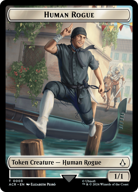 Assassin // Human Rogue Double-Sided Token (ACR-4 // 3) - Assassin's Creed Tokens Foil