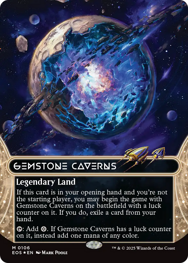 Gemstone Caverns (0106) (Borderless) (Galaxy Foil) [Edge of Eternities: Stellar Sights] | The CG Realm