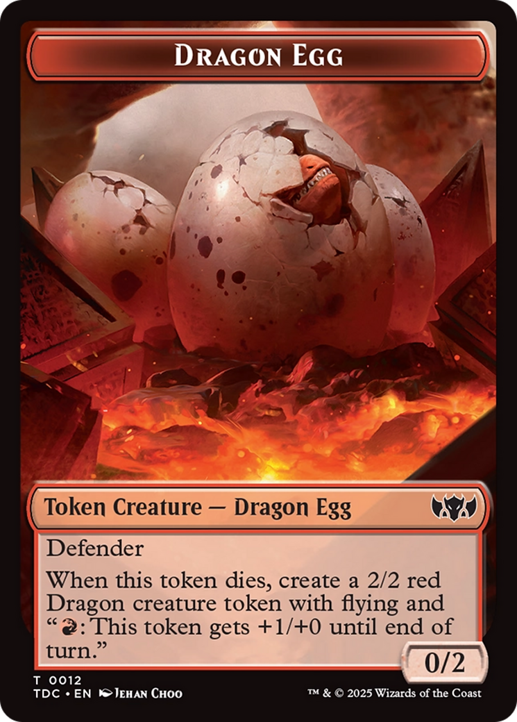 Dragon Egg // Dragon (0013) Double-Sided Token (TDC-12 // 13) - Commander: Tarkir: Dragonstorm