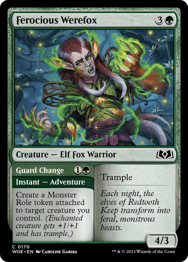 Ferocious Werefox // Guard Change [Wilds of Eldraine] | The CG Realm