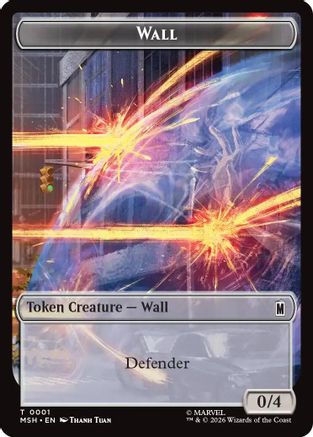 Wall // Alien Double-Sided Token (MSH-1 // 11) - Marvel Super Heroes