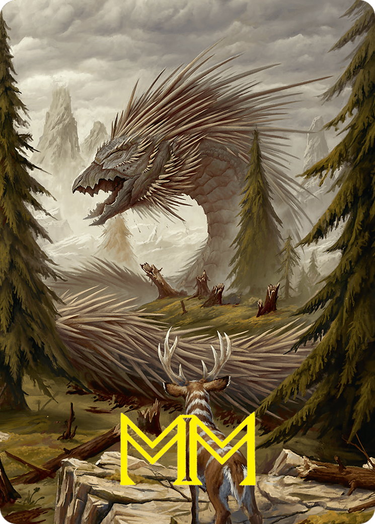 Quilled Greatwurm Art Card (44/54) (Gold-Stamped Signature) [Foundations Art Series] | The CG Realm