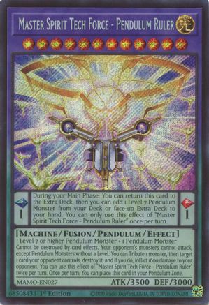 Master Spirit Tech Force - Pendulum Ruler  (Secret Rare) (MAMO-EN027) - Magnificent Monsters 1st Edition
