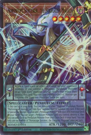 Horoscope Sorcerer, the Stargazer Magician (Extended Art) (MAMO-EN014) - Magnificent Monsters 1st Edition