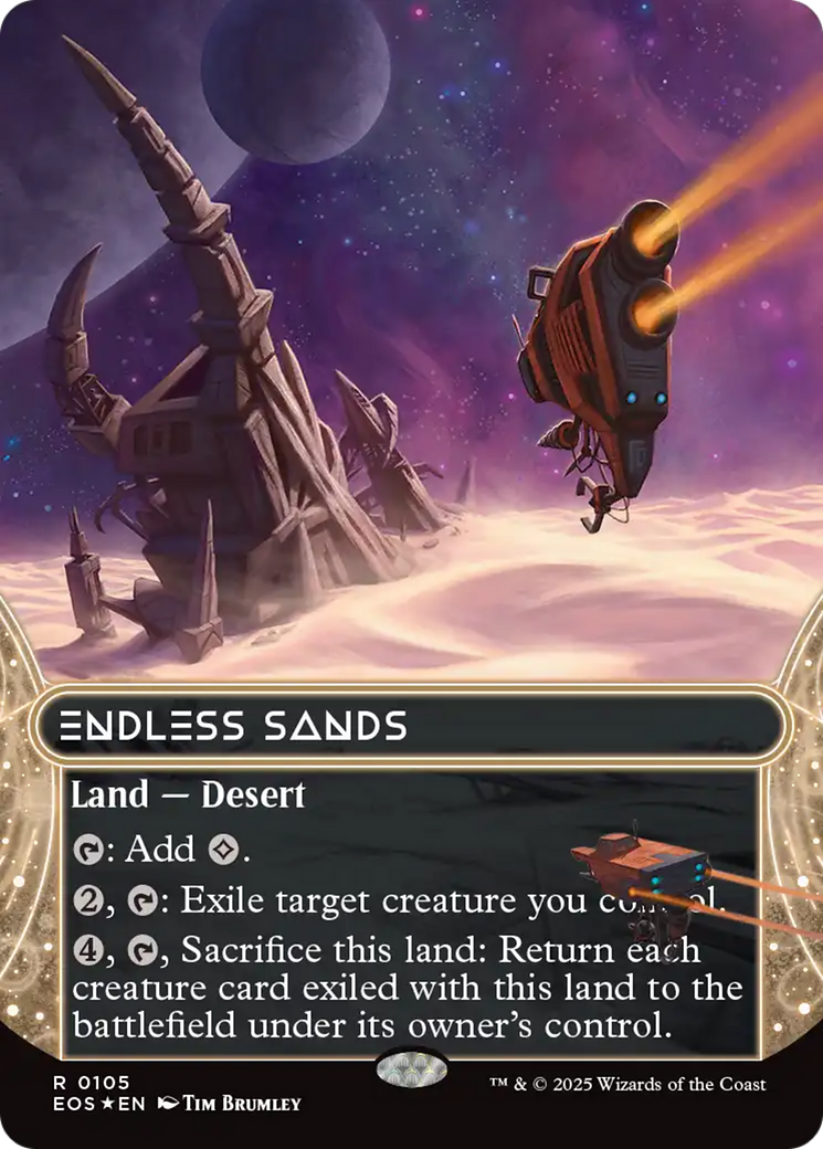 Endless Sands (0105) (Borderless) (Galaxy Foil) [Edge of Eternities: Stellar Sights] | The CG Realm