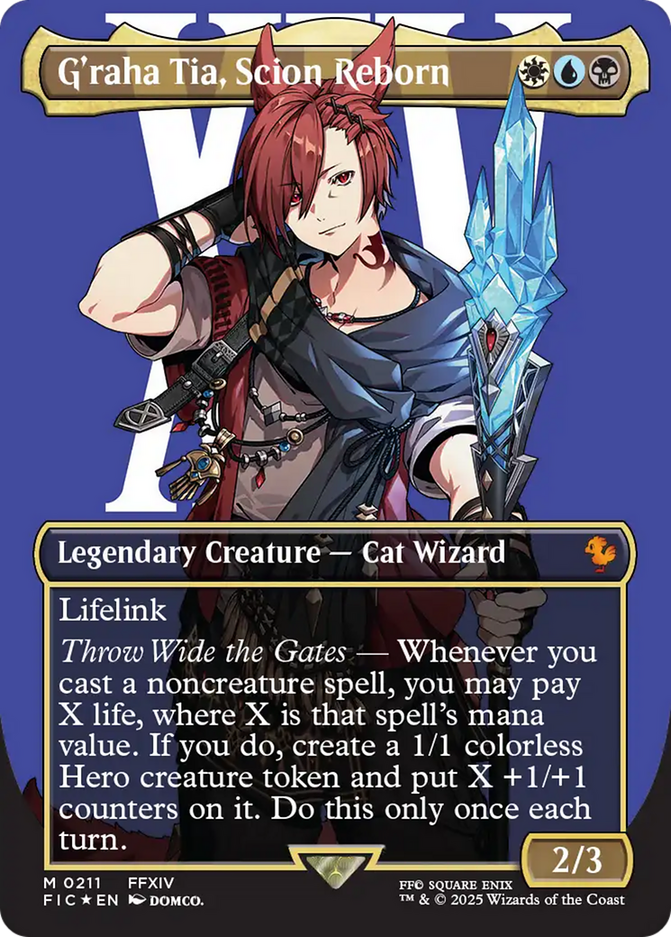 G'raha Tia, Scion Reborn (Borderless) (Surge Foil) [FINAL FANTASY Commander] | The CG Realm