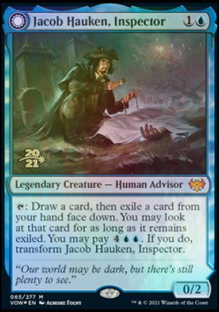 Jacob Hauken, Inspector (PRE-065) - Innistrad: Crimson Vow Promos: (Double Faced Transform) Foil