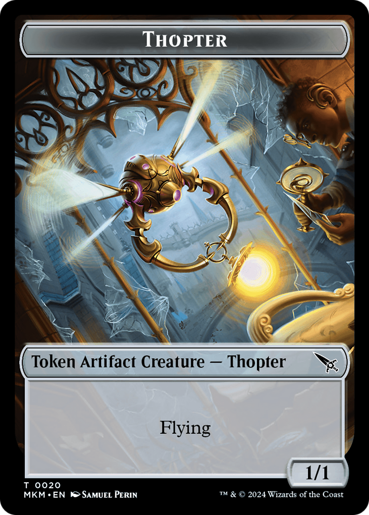 Thopter (0020) // Clue (0014) Double-Sided Token [Murders at Karlov Manor Tokens] | The CG Realm