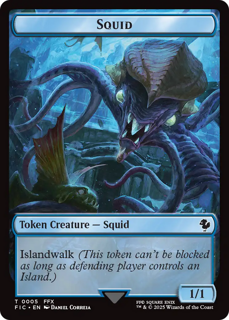 Spirit // Squid Double-Sided Token (FIC-3 // 5) - Commander: FINAL FANTASY