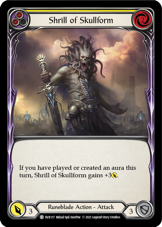 Shrill of Skullform (Yellow) [EVR117] (Everfest)  1st Edition Normal | The CG Realm