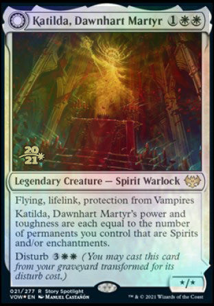 Katilda, Dawnhart Martyr (PRE-021) - Innistrad: Crimson Vow Promos: (Double Faced Transform) Foil