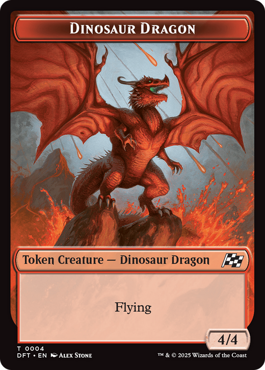 Dinosaur Dragon // Treasure Double-Sided Token (DFT-4 // 11) - Aetherdrift