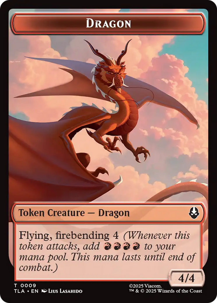 Dragon // Food (0019) Double-Sided Token [Avatar: The Last Airbender Tokens] | The CG Realm