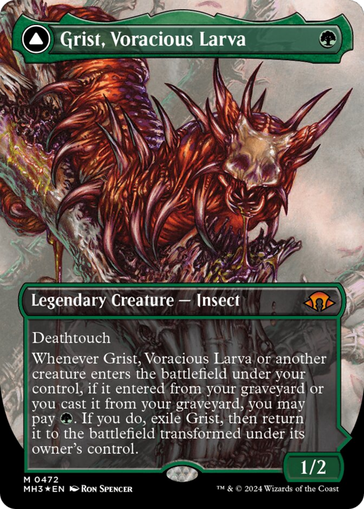 Grist, Voracious Larva (Borderless) (Textured Foil) (MH3-472) - Modern Horizons 3 Foil