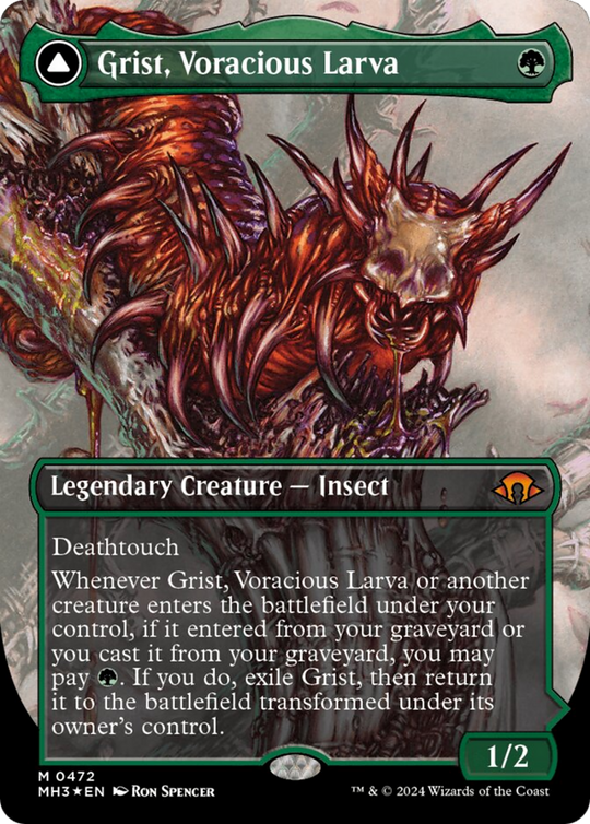 Grist, Voracious Larva (Borderless) (Textured Foil) (MH3-472) - Modern Horizons 3 Foil