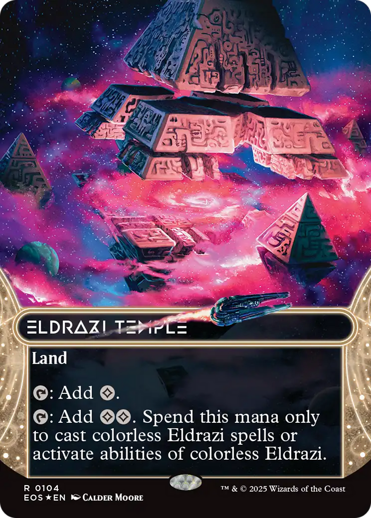 Eldrazi Temple (0104) (Borderless) (Galaxy Foil) [Edge of Eternities: Stellar Sights] | The CG Realm