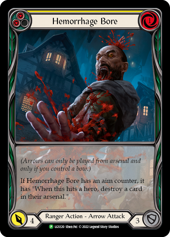 Hemorrhage Bore (Yellow) [LGS120] (Promo)  Rainbow Foil | The CG Realm