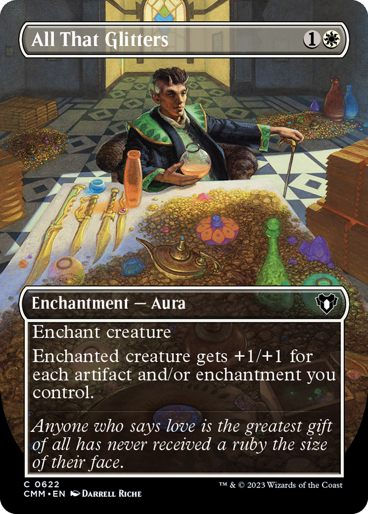 All That Glitters (Borderless Alternate Art) [Commander Masters] | The CG Realm