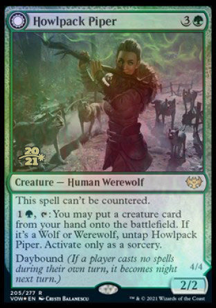Howlpack Piper (PRE-205) - Innistrad: Crimson Vow Promos: (Double Faced Transform) Foil