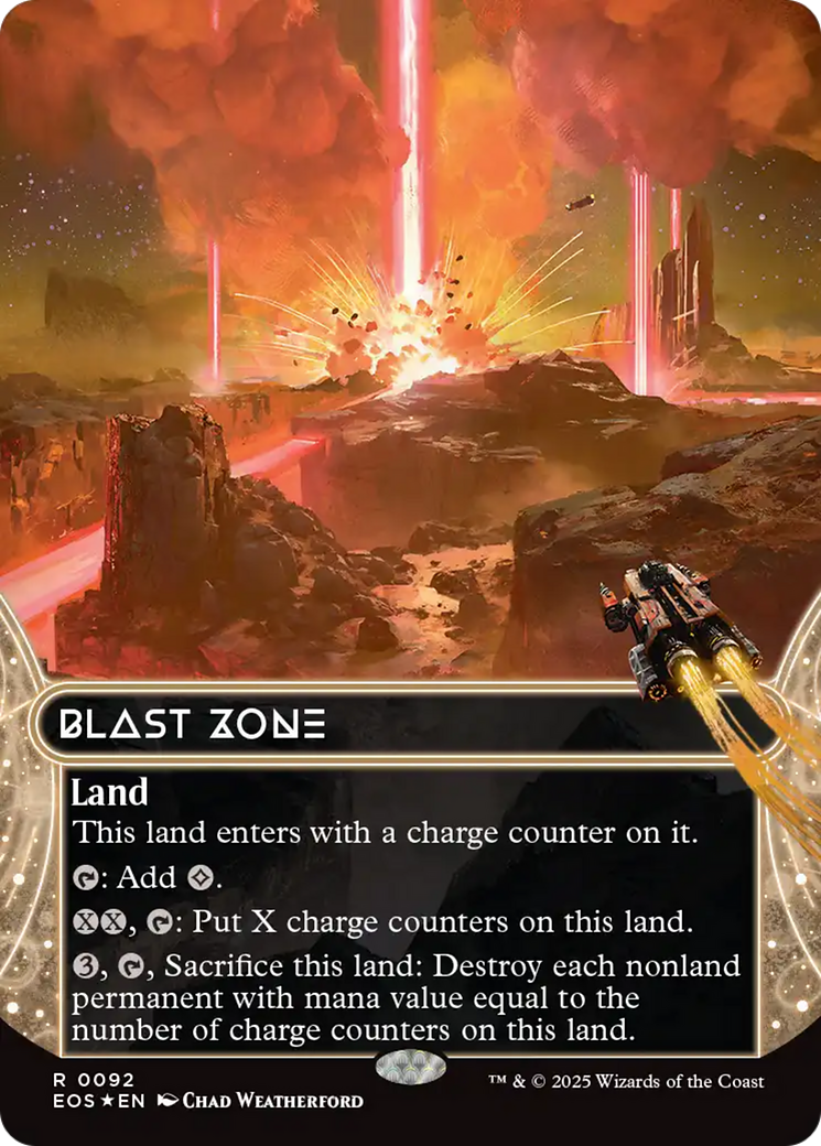 Blast Zone (0092) (Borderless) (Galaxy Foil) [Edge of Eternities: Stellar Sights] | The CG Realm