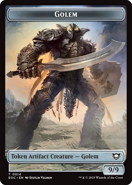 Elemental (0007) // Golem (0014) Double-Sided Token (EOC-7 // 14) - Commander: Edge of Eternities Foil