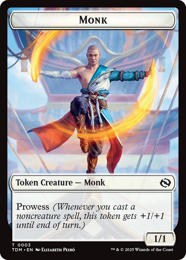 Elemental (0027) // Monk Double-Sided Token [Tarkir: Dragonstorm Commander Tokens] | The CG Realm