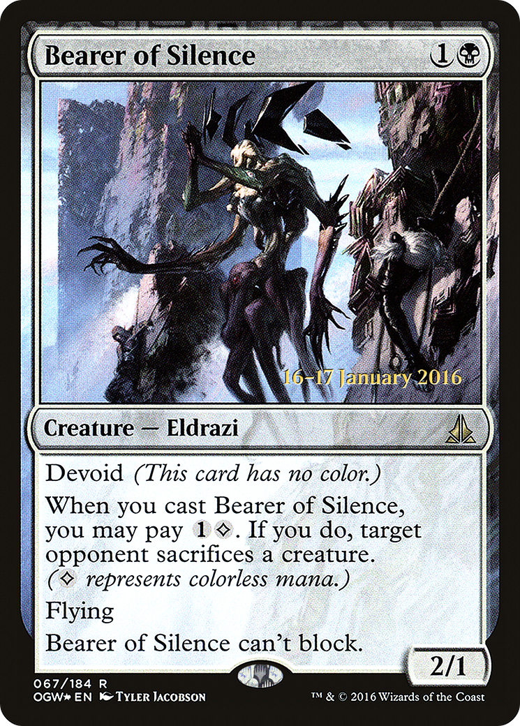 Bearer of Silence (PRE-067) - Oath of the Gatewatch Promos: (devoid) Foil