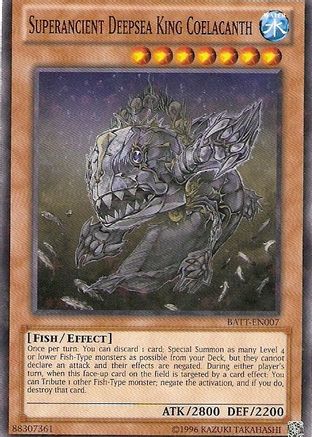 Superancient Deepsea King Coelacanth (Starfoil) (BATT-EN007) - Battle Pack Tournament Prize Cards Limited