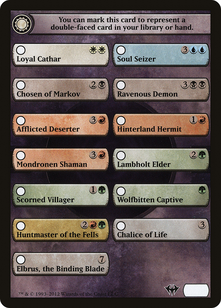 Checklist Card - Dark Ascension (DKA-) - Dark Ascension Tokens