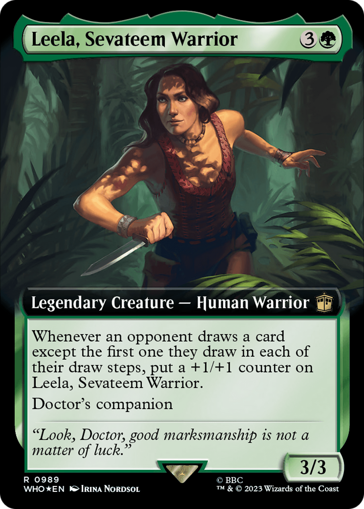 Leela, Sevateem Warrior (Extended Art) (Surge Foil) [Doctor Who] | The CG Realm