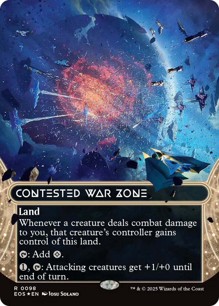 Contested War Zone (0098) (Borderless) (Galaxy Foil) [Edge of Eternities: Stellar Sights] | The CG Realm