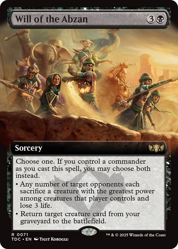 Will of the Abzan (Extended Art) [Tarkir: Dragonstorm Commander] | The CG Realm