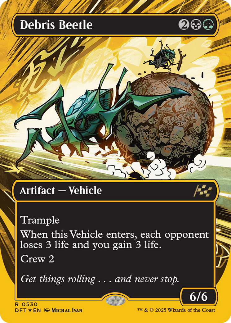 Debris Beetle (Borderless) (First-Place Foil) [Aetherdrift] | The CG Realm