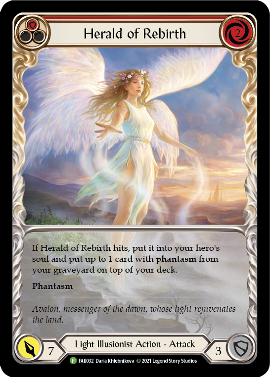 Herald of Rebirth (Red) [FAB032] (Promo)  Rainbow Foil | The CG Realm