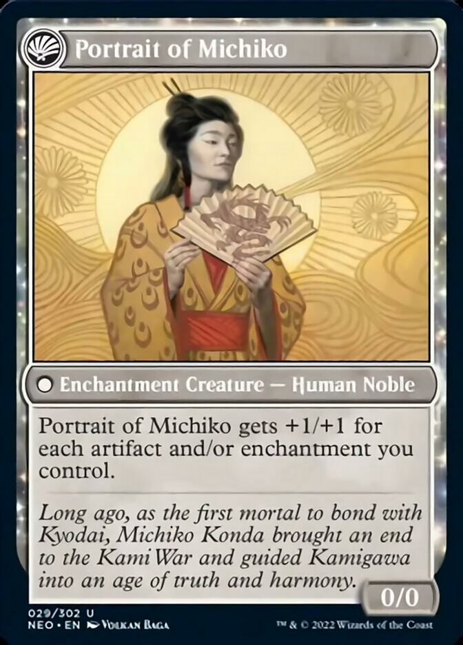 Michiko's Reign of Truth (NEO-029) - Kamigawa: Neon Dynasty: (fandfc, enchantment)