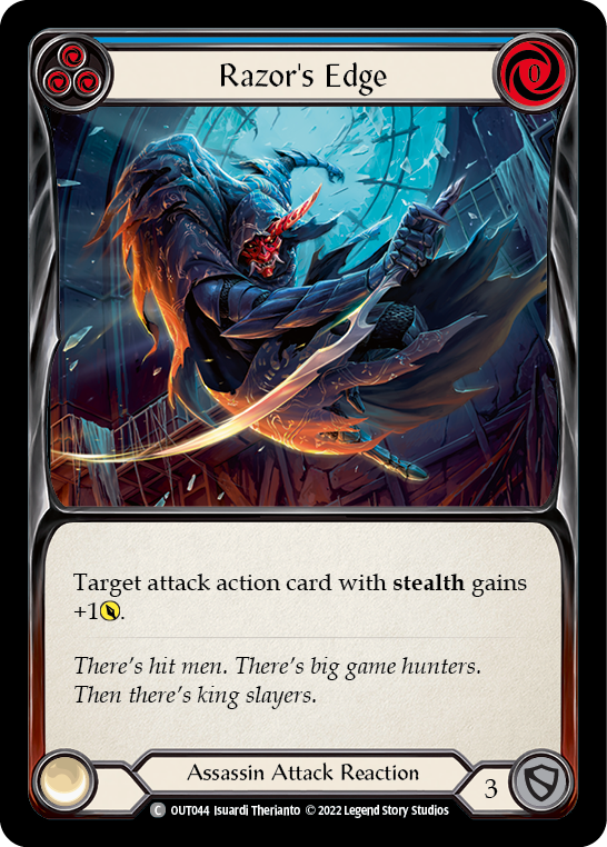 Razor's Edge (Blue) [OUT044] (Outsiders)  Rainbow Foil | The CG Realm
