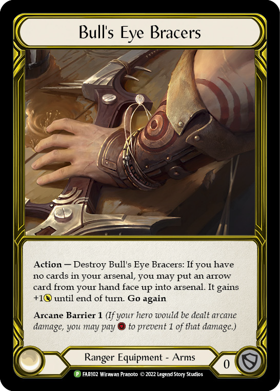 Bull's Eye Bracers (Golden) [FAB102] (Promo)  Cold Foil | The CG Realm