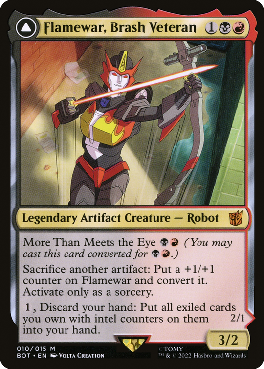 Flamewar, Brash Veteran (BOT-010) - Transformers: (convertdfc)