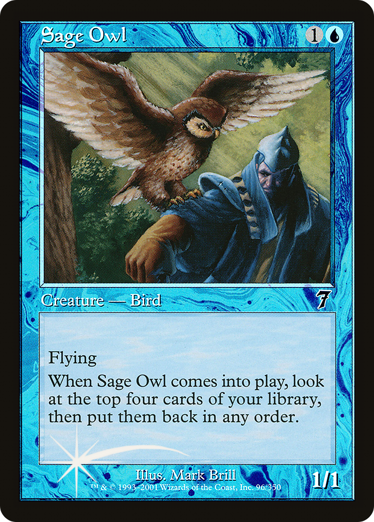 Sage Owl (7ED-096) - 7th Edition Foil