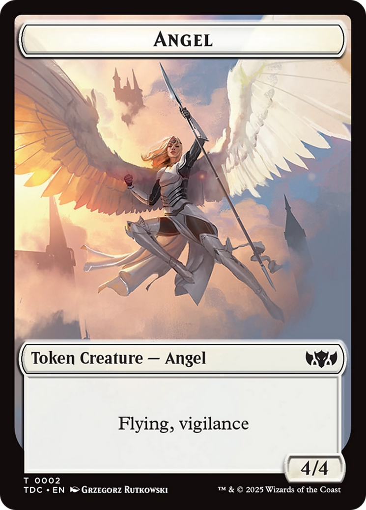 Angel // Spirit Double-Sided Token [Tarkir: Dragonstorm Commander Tokens] | The CG Realm