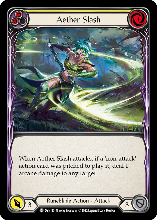 Aether Slash (Yellow) [DYN183] (Dynasty)  Rainbow Foil | The CG Realm